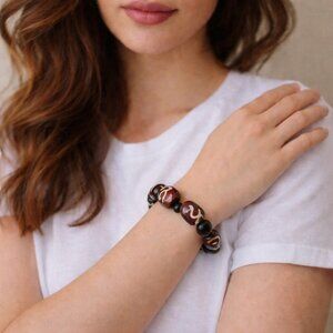 Vintage Glass Beads Stretch Bracelet